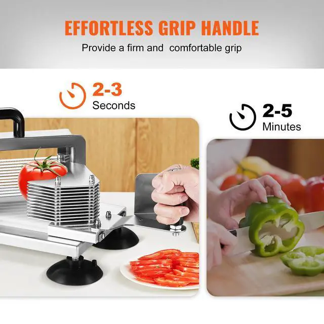 Alt view image 3 of 7 - Commercial Tomato Slicer, 3/16 inch Tomato Cutter Slicer, Stainless Steel Heavy Duty Tomato Slicer Machine, Manual Tomato Slicer with Non-slip Feet, for Cutting Tomatoes, Cucumbers, Bananas