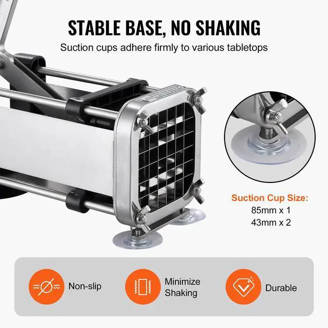 Alt view image 5 of 7 - VEVOR French Fry Cutter Stainless Steel Potato Vegetable Slicer Chopper w/ Blade