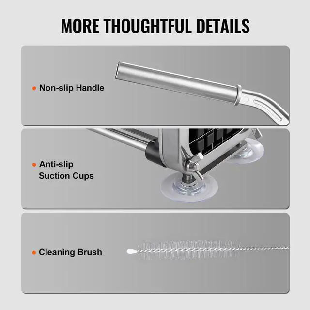 Alt view image 6 of 7 - VEVOR French Fry Cutter Stainless Steel Potato Vegetable Slicer Chopper w/ Blade