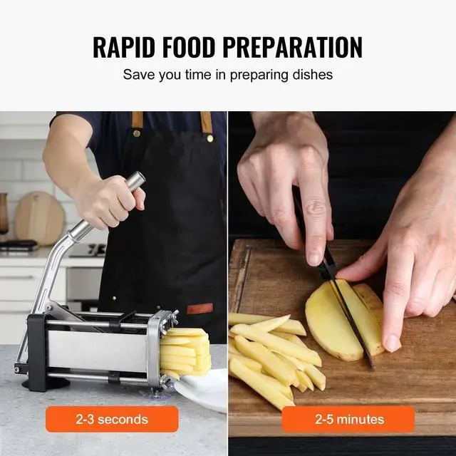Alt view image 4 of 7 - VEVOR French Fry Cutter Stainless Steel Potato Vegetable Slicer Chopper w/ Blade