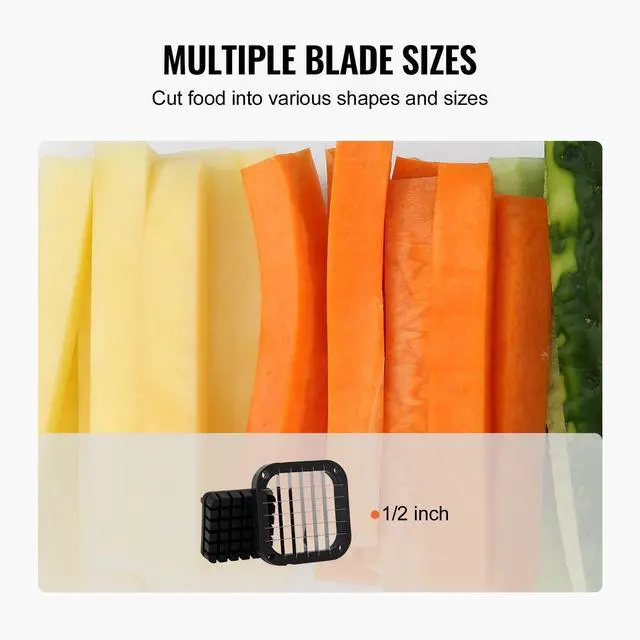 Alt view image 3 of 7 - VEVOR French Fry Cutter Stainless Steel Potato Vegetable Slicer Chopper w/ Blade