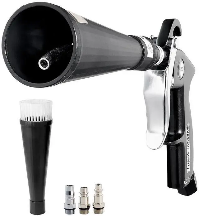 Main image of Car Cleaning Gun, 6-9.2 Bar High-Pressure Air Blow Gun with 2 Set Nozzles, 360° Rotating Nozzle for Complete Cleaning, Quickly Blasts Dirt and Dust from Surface, Work with 1/4 NPT Air Compressor