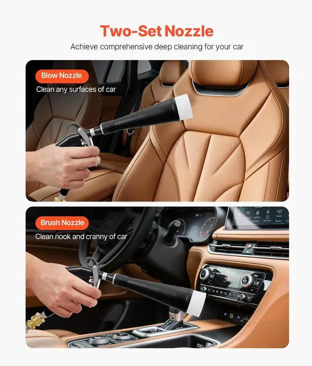 Alt view image 2 of 7 - Car Cleaning Gun, 6-9.2 Bar High-Pressure Air Blow Gun with 2 Set Nozzles, 360° Rotating Nozzle for Complete Cleaning, Quickly Blasts Dirt and Dust from Surface, Work with 1/4 NPT Air Compressor