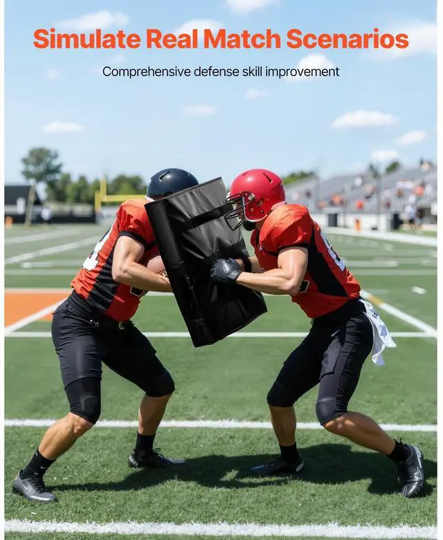 Alt view image 4 of 7 - Football Blocking Dummy, 24x16 in Blocking Pads, Kick Shield Pad with Handles, High-Density Sponge Tackle Dummies, Heavy Duty Training Equipment for Basketball Hockey Lacrosse, Black, 2PCS