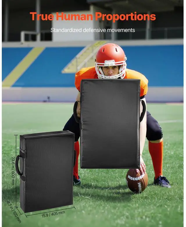 Alt view image 2 of 7 - Football Blocking Dummy, 24x16 in Blocking Pads, Kick Shield Pad with Handles, High-Density Sponge Tackle Dummies, Heavy Duty Training Equipment for Basketball Hockey Lacrosse, Black, 2PCS