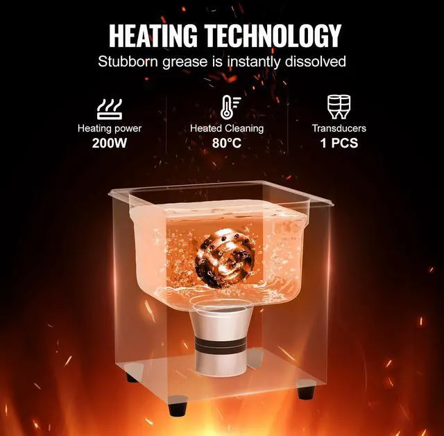 Alt view image 3 of 7 - 2L Ultra Sonic Cleaner, 60W Digital Sonic Cleaning Machine with Gentle Mode & Upgraded Degassing, 40kHz Ultrasound Cleaner Machine with Heater & Timer for Jewelry, Glasses, Tools, Retainer