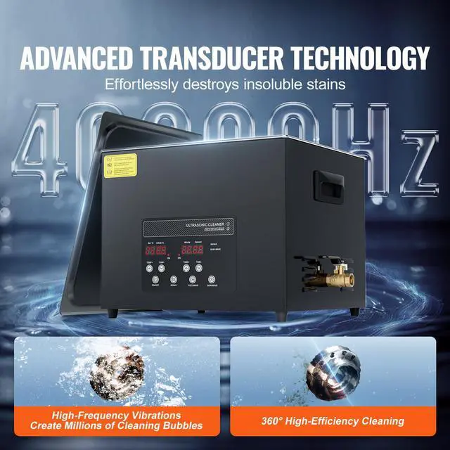 Alt view image 2 of 7 - 15L Ultra Sonic Cleaner, 360W Digital Ultrasonic Cleaning Machine with Gentle Mode & Upgraded Degassing, 40kHz Industrial Ultrasound Cleaner with Heater & Timer for Retainer, Jewelry, Tools