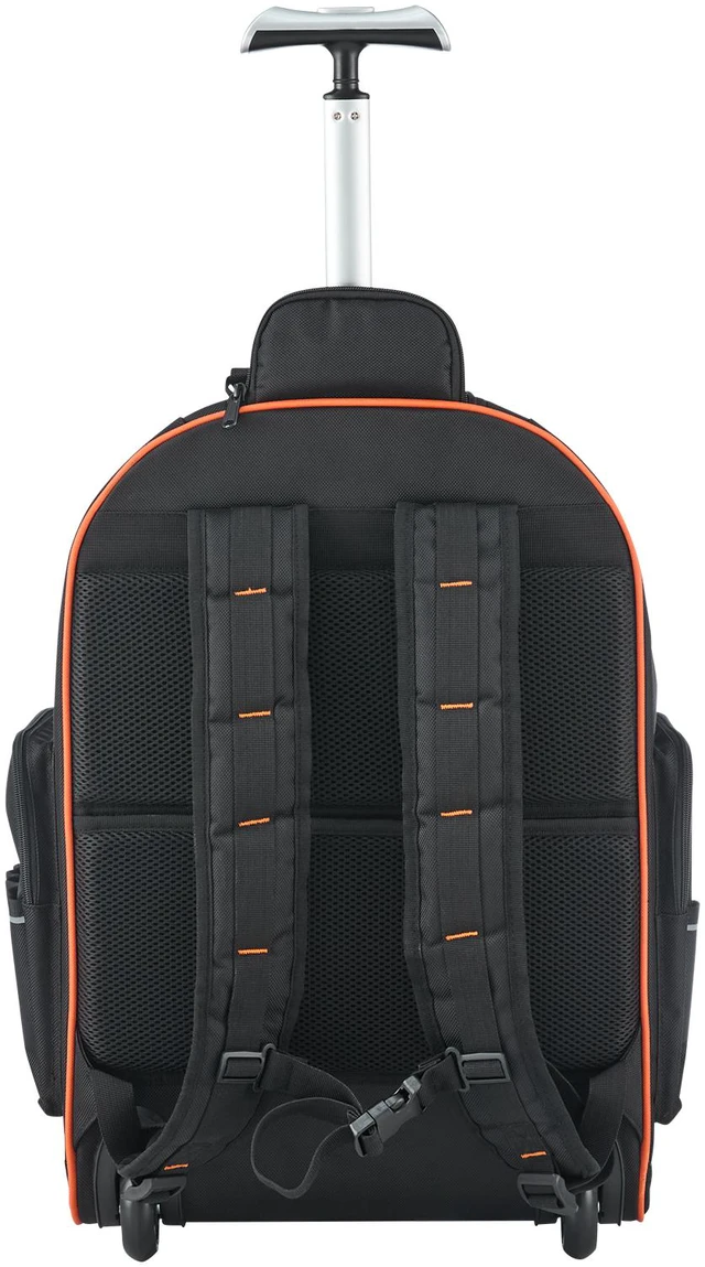 Alt view image 8 of 15 - Rolling Tool Backpack, 110 lbs Load Capacity, 72 Pockets Heavy Duty Roller Tool Bag on Wheels, Adjustable Telescoping Handle & Stable Base, Toolbag Organizers for Construction, Mechanic