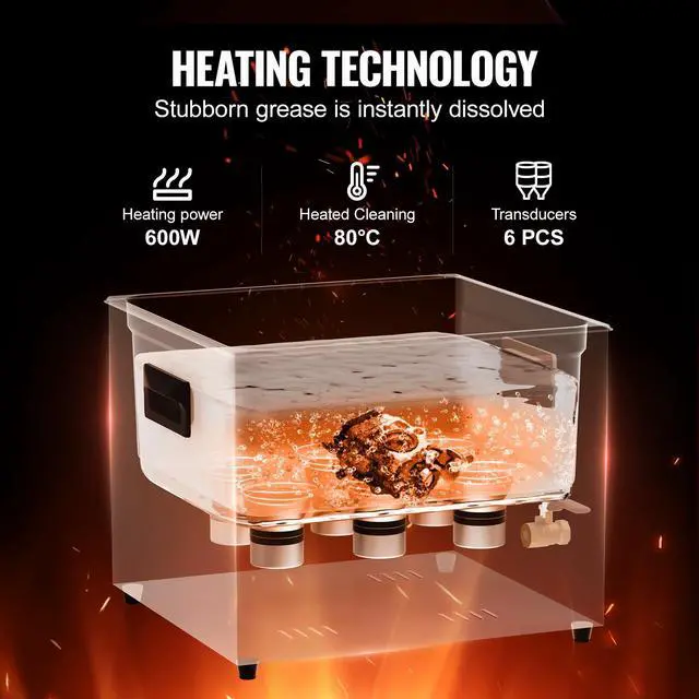 Alt view image 3 of 7 - 15L Ultra Sonic Cleaner, 360W Digital Ultrasonic Cleaning Machine with Gentle Mode & Upgraded Degassing, 40kHz Industrial Ultrasound Cleaner with Heater & Timer for Retainer, Jewelry, Tools