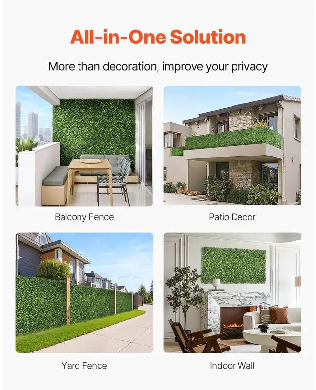 Alt view image 5 of 7 - Artificial Grass Wall Panels, 40 x 120 inch, Milan Grass Greenery Boxwood Panel for Indoor Outdoor Green Decor & Ivy Fence Covering, Privacy Backdrop Wall Hedge Screen for Garden