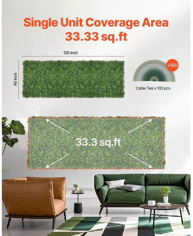 Alt view image 6 of 7 - Artificial Grass Wall Panels, 40 x 120 inch, Milan Grass Greenery Boxwood Panel for Indoor Outdoor Green Decor & Ivy Fence Covering, Privacy Backdrop Wall Hedge Screen for Garden