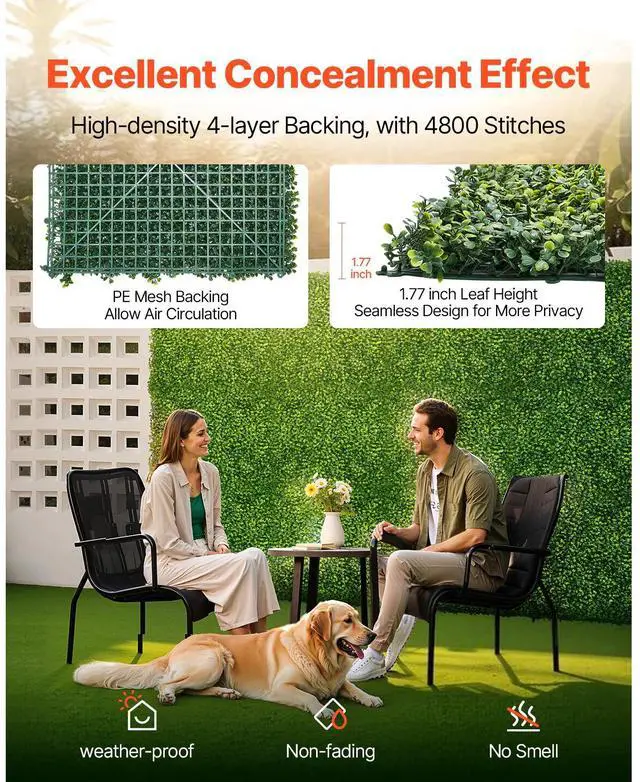Alt view image 3 of 7 - Artificial Grass Wall Panels, 40 x 120 inch, Milan Grass Greenery Boxwood Panel for Indoor Outdoor Green Decor & Ivy Fence Covering, Privacy Backdrop Wall Hedge Screen for Garden