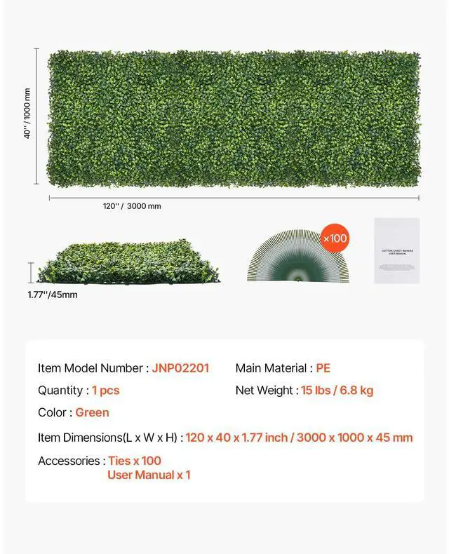 Alt view image 7 of 7 - Artificial Grass Wall Panels, 40 x 120 inch, Milan Grass Greenery Boxwood Panel for Indoor Outdoor Green Decor & Ivy Fence Covering, Privacy Backdrop Wall Hedge Screen for Garden