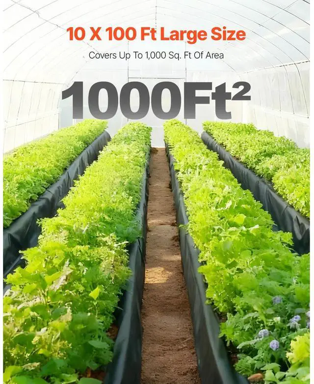 Alt view image 3 of 7 - VEVOR 10 Mil Plastic Sheeting Heavy Duty 10' x 100', Thick Plastic Sheeting Roll, Plastic Drop Cloth Painters Tarp, Polyethylene Covering for Crawl Space Vapor Barrier, Multi-Purpose, Black