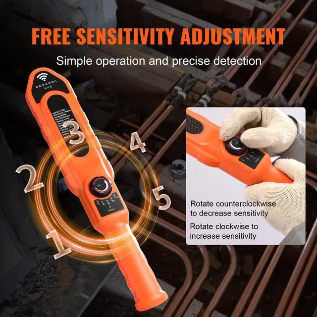 Alt view image 4 of 7 - Pipe Locators, 100ft/30m PVC Pipe Locators Underground, IP67 Waterproof Pipe Blockage Detector with Adjustable Sensitivity, Sewer Wall Scanner Plumbing Tool for PVC Plastic Metal Water Pipes