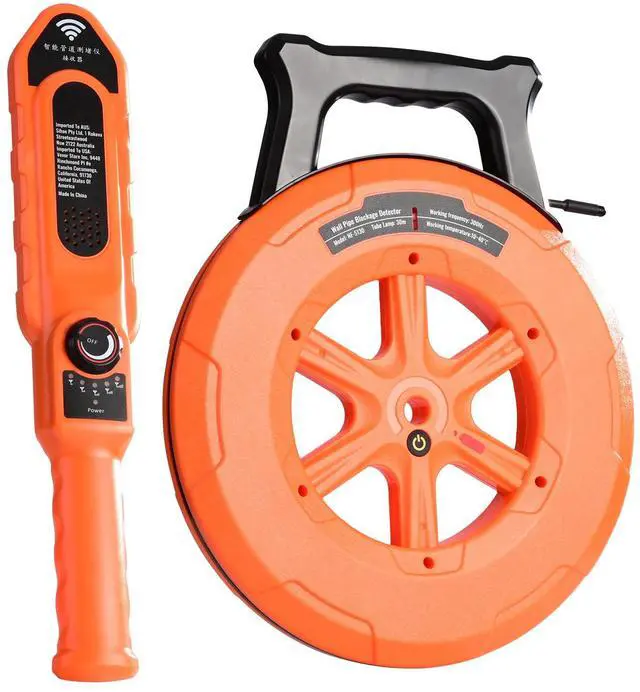 Main image of Pipe Locators, 100ft/30m PVC Pipe Locators Underground, IP67 Waterproof Pipe Blockage Detector with Adjustable Sensitivity, Sewer Wall Scanner Plumbing Tool for PVC Plastic Metal Water Pipes