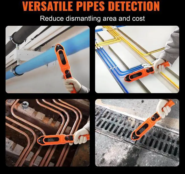 Alt view image 6 of 7 - Pipe Locators, 100ft/30m PVC Pipe Locators Underground, IP67 Waterproof Pipe Blockage Detector with Adjustable Sensitivity, Sewer Wall Scanner Plumbing Tool for PVC Plastic Metal Water Pipes