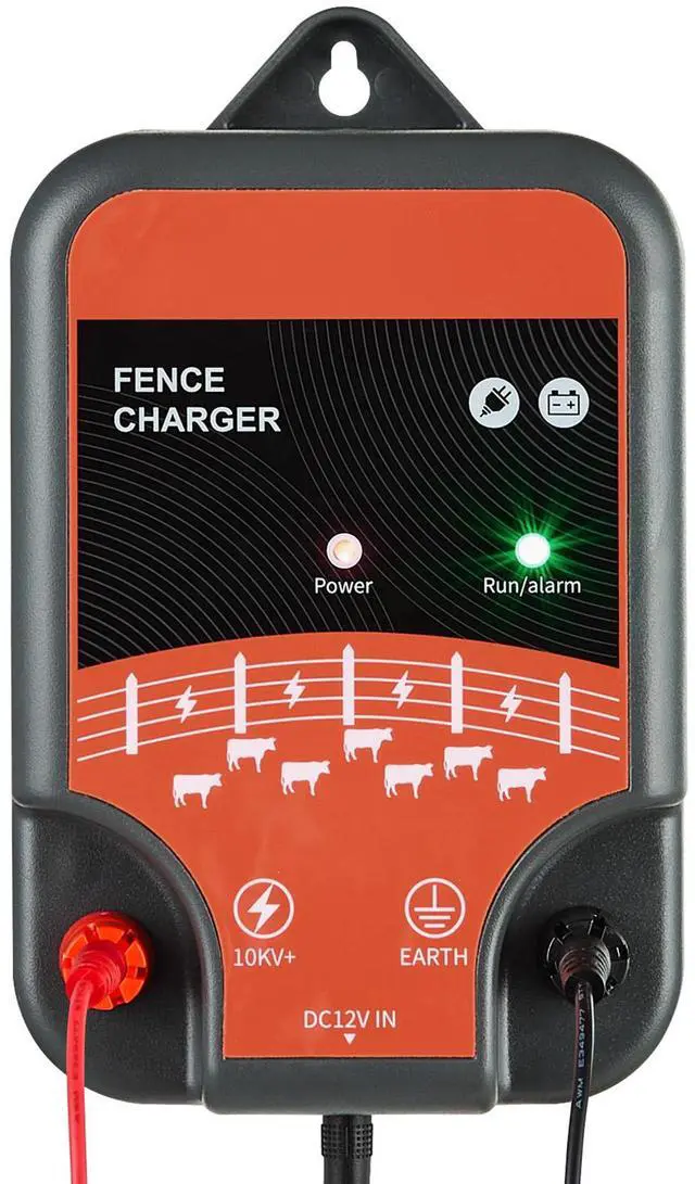 Main image of Electric Fence Charger, 10kV 2J, AC DC Electric Fence Energizer with LED Indicator, 1.86 Miles Range, Powerful Plug-in Fences Charger, Prevents Wild Animals Intrusion for Livestock Poultry