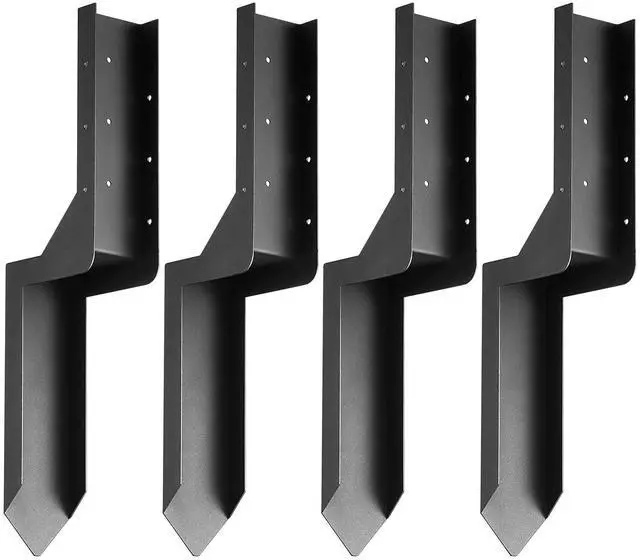 Main image of Fence Post Anchor Repair Kit, 4 Pack Inner Diameter 3.5 x3.5 Inches Heavy Duty Steel Fence Post Support Stakes, Anchor Ground Spike for Repair Tilted, Broken Wood Fence Post, Enveloping