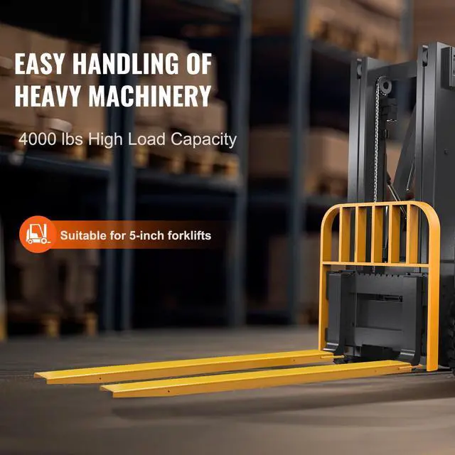 Alt view image 2 of 7 - Pallet Fork Extensions, 84" Length 5.5" Width, Heavy Duty Carbon Steel Fork Extensions for Forklifts, 1 Pair Forklift Extensions, Industrial Forklift Fork Attachments for Forklift Truck, Yellow