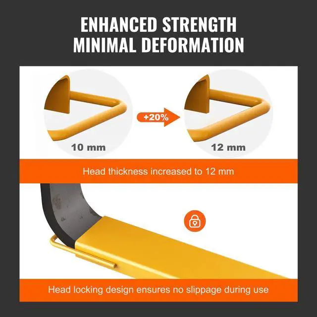 Alt view image 4 of 7 - Pallet Fork Extensions, 60" Length 4.5" Width, Heavy Duty Carbon Steel Fork Extensions for Forklifts, 1 Pair Forklift Extensions, Industrial Forklift Fork Attachments for Forklift Truck, Yellow