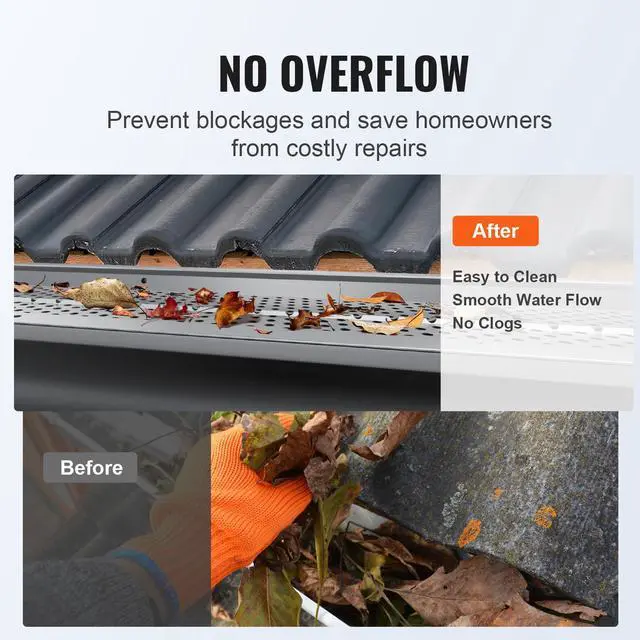 Alt view image 6 of 7 - Gutter Guard, 5 inch Width, Aluminum Leaf Filter DIY Gutter Cover, 52 PCS 208 ft Total Length, 0.157'' Hole Diameter & 0.02'' Thick Raptor Gutter Guards Fits Any Roof or Gutter Type