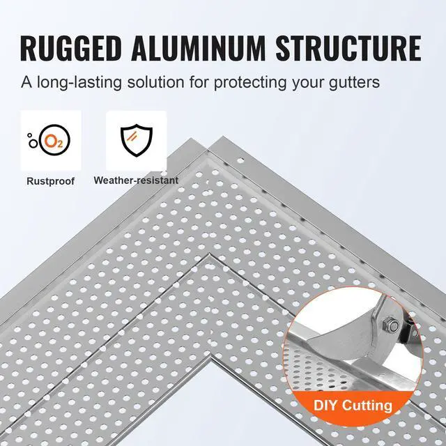 Alt view image 4 of 7 - Gutter Guard, 5 inch Width, Aluminum Leaf Filter DIY Gutter Cover, 52 PCS 208 ft Total Length, 0.157'' Hole Diameter & 0.02'' Thick Raptor Gutter Guards Fits Any Roof or Gutter Type