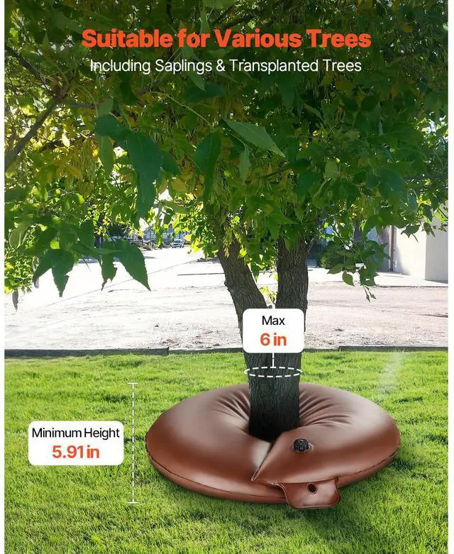 Alt view image 4 of 7 - Tree Watering Rings, 4 Pcs 16 Gallons Tree Watering Bags, 6-9 Hours Slow Release, Refillable Planting Water Bags, Water Saving, Heavy Duty Watering System for Shrub Tree Root Drip Irrigation