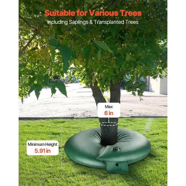 Alt view image 4 of 7 - Tree Watering Rings, 4 Pcs 20 Gallons Tree Watering Bags, 6-9 Hours Slow Release, Refillable Planting Water Bags, Water Saving, Heavy Duty Watering System for Shrub Tree Root Drip Irrigation