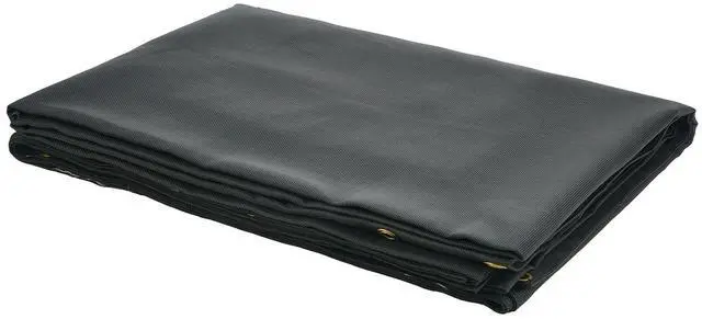 Main image of Dump Truck Mesh Tarp, 8 x 18 ft, PVC Coated Black Heavy Duty Cover with 5.5" 18oz Double Pocket, Brass Grommets, Reinforced Double Needle Stitch Webbing Fits Manual or Electric Dump Truck System
