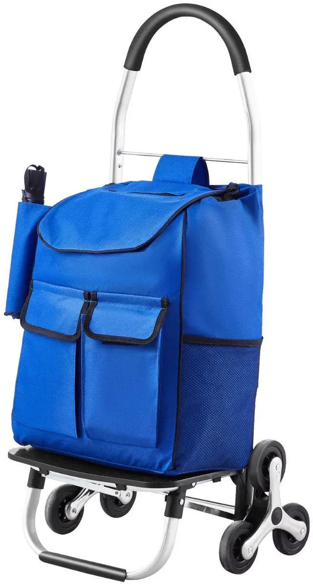 Main image of Stair Climber Trolley Dolly, 36L Folding Shopping Cart, Grocery Cart Trolley Laundry Stair Climbing Handcart with 6 Wheels & Oxford Cloth Bag, Foldable Cart for Shopping Grocery Laundry Climbing