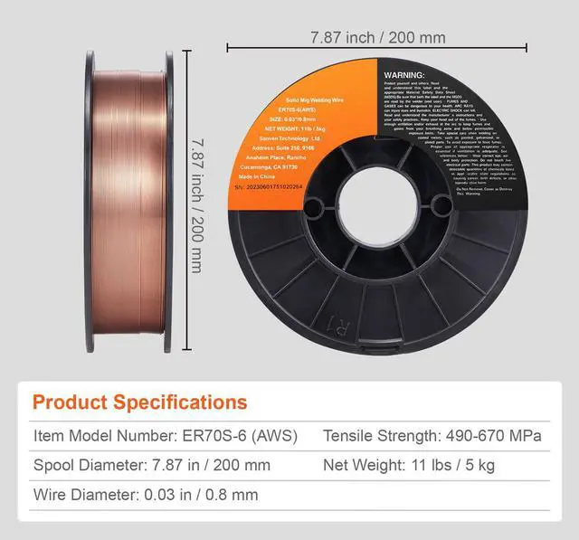 Alt view image 7 of 7 - Solid MIG Welding Wire, ER70S-6 0.030-inch 11LBS with Low Splatter and High Levels of Deoxidizers for All Position Gas Welding