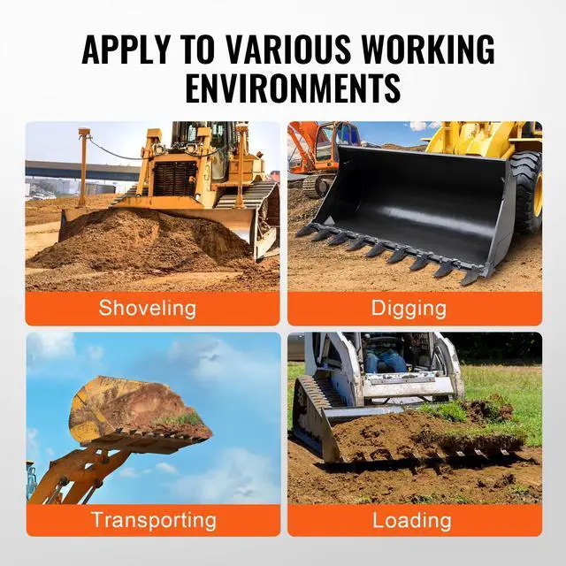 Alt view image 6 of 7 - Bucket Tooth Bar, 72'', Heavy Duty Tractor Bucket 9 Teeth Bar for Loader Tractor Skidsteer, 4560 lbs Load-Bearing Capacity Bolt On Design, for Efficient Soil Excavation and Bucket Protection