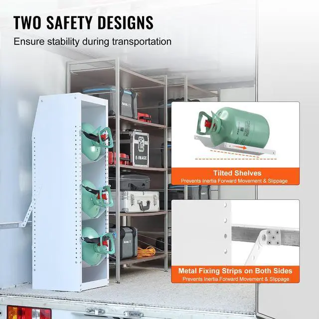Alt view image 4 of 7 - Refrigerant Tank Rack, with 3 x 30-50lb Bottle Tanks, Cylinder Tank Rack 14.64x13.97x46.06 in, Refrigerant Cylinder Rack Gas Cylinder Racks and Holders for Freon, Gases, Oxygen, Nitrogen