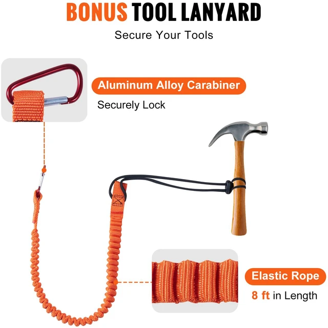 Alt view image 11 of 14 - Steel Core flipline, 1/2" x 8' Arborist Flipline, Flip Line for Tree Climbing with Alloy Steel Snap Hook, Aluminum Alloy Carabiner and Extra Tool Lanyard, for Arborist, Tree Climbers