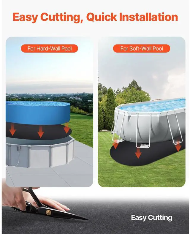 Alt view image 4 of 7 - VEVOR 12x24 ft Oval Pool Liner Pad for Above Ground Pools Prevents Punctures Pool Mat