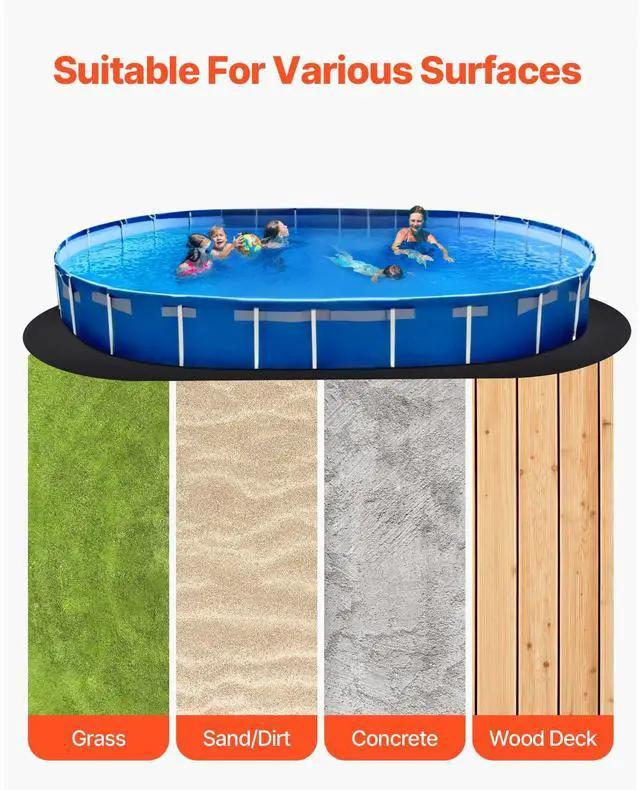 Alt view image 6 of 7 - VEVOR 12x24 ft Oval Pool Liner Pad for Above Ground Pools Prevents Punctures Pool Mat
