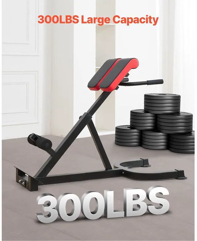 Alt view image 3 of 7 - Roman Chair Hyperextension Bench, 300 lbs Adjustable Extension Machine, Multi-Function Exercise Equipment for Glute, Hamstring, Lower Back, and Ab Workout, Fitness Weight Bench for Home Gym