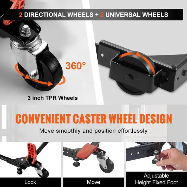 Alt view image 3 of 7 - Mobile Base, 500 lbs Weight Capacity, Adjustable from 12" x 12" to 36" x 36", Heavy Duty Universal Mobile Base Stand with Swivel Wheels, for Woodworking Equipment, Bandsaw, Power Tools, Machines