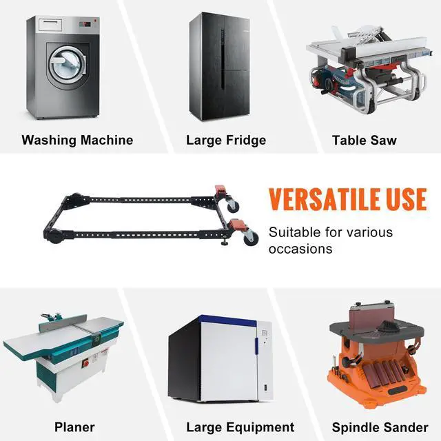 Alt view image 6 of 7 - Mobile Base, 500 lbs Weight Capacity, Adjustable from 12" x 12" to 36" x 36", Heavy Duty Universal Mobile Base Stand with Swivel Wheels, for Woodworking Equipment, Bandsaw, Power Tools, Machines