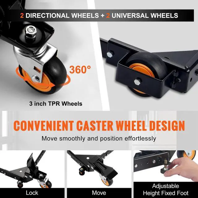 Alt view image 3 of 7 - Mobile Base, 650 lbs Weight Capacity, Adjustable from 12" x 12" to 36" x 36", Heavy Duty Universal Mobile Base Stand with Swivel Wheels, for Woodworking Equipment, Bandsaw, Power Tools, Machines