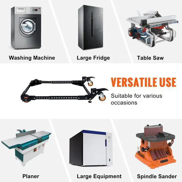 Alt view image 6 of 7 - Mobile Base, 650 lbs Weight Capacity, Adjustable from 12" x 12" to 36" x 36", Heavy Duty Universal Mobile Base Stand with Swivel Wheels, for Woodworking Equipment, Bandsaw, Power Tools, Machines