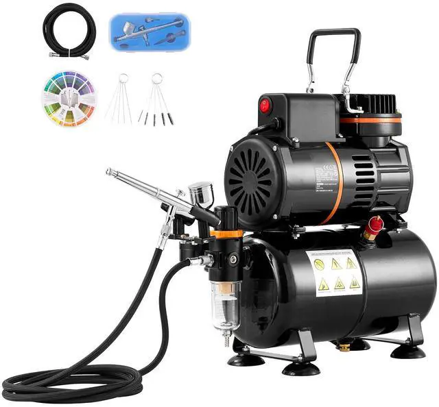 Main image of Airbrush Kit, Dual Fan Air Tank Compressor System Kit with 3.5L Air Storage Tank, Air Brush Set with 0.3 mm Tip Airbrush, Holder, Color Mixing Wheel, Cleaning Brush Set, Art Nail Cookie Tattoo