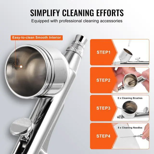 Alt view image 6 of 7 - Airbrush Kit, Dual Fan Air Tank Compressor System Kit with 3.5L Air Storage Tank, Air Brush Set with 0.3 mm Tip Airbrush, Holder, Color Mixing Wheel, Cleaning Brush Set, Art Nail Cookie Tattoo