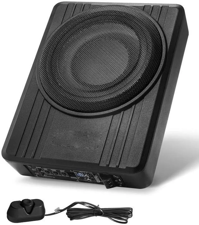 Main image of 10" 300W Underseat Car Subwoofer, Slim Powered Car Subwoofers Under the Seat, Low Profile Audio Sub Built-in Amplifier, High/Low Level Input & Volume Controller for SUVs, Car, Truck, RV