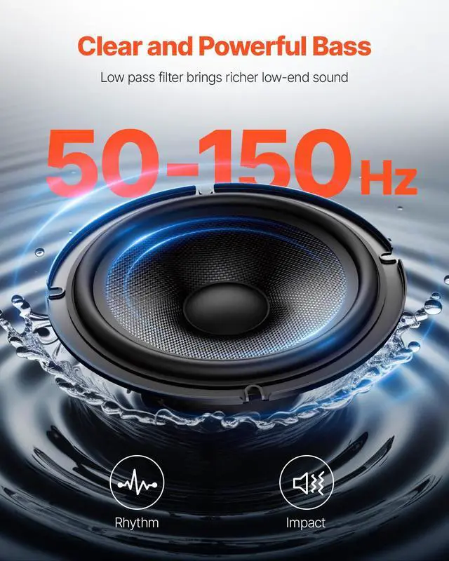 Alt view image 4 of 7 - 10" 400W Underseat Car Subwoofer, Slim Powered Car Subwoofers Under the Seat, Low Profile Audio Sub Built-in Amplifier, High/Low Level Input & Volume Controller for SUVs, Car, Truck, RV