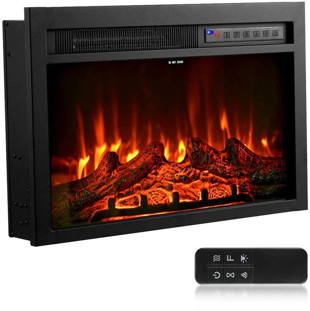 Alt view image 2 of 9 - VEVOR 26in Electric Fireplace Insert Wall Recessed Heater 750W 1500W Remote