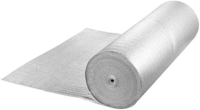 Main image of Double Reflective Insulation Roll, Foam Core Radiant Barrier, 3.2 mm 48 in x 100 ft, Double-Sided Aluminum Foil EPE Foam Heat Reflective Shield, Thermal Insulation Roll for Window RV Roof