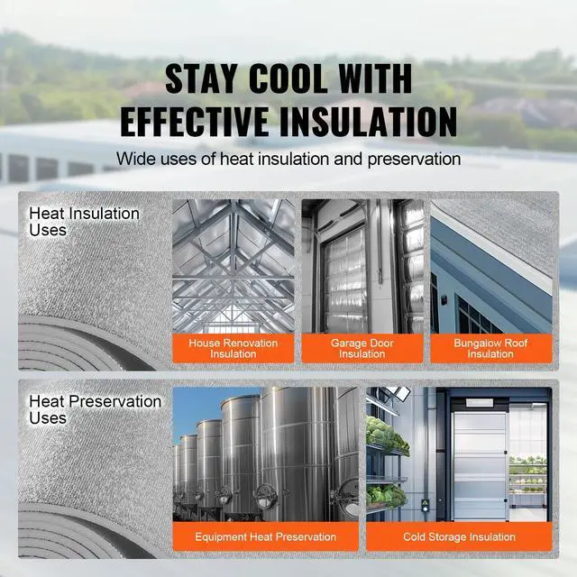 Alt view image 6 of 7 - Double Reflective Insulation Roll, Foam Core Radiant Barrier, 15.1mm 48 in x 25 ft, Double-Sided Aluminum Foil EPE Foam Heat Reflective Shield, Thermal Insulation Roll for Window RV Roof