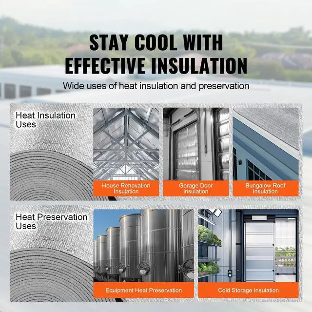 Alt view image 6 of 8 - Double Reflective Insulation Roll, Foam Core Radiant Barrier, 5.5mm 48 in x 50 ft, Double-Sided Aluminum Foil EPE Foam Heat Reflective Shield, Thermal Insulation Roll for Window RV Roof
